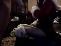 Dominating girlfriend wears an enormous strapon dick to penetrate her willing partner's ass