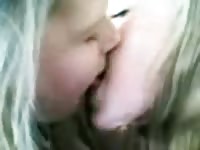 Sexy tongue kissing session between a pair of never before seen eighteen year old girls