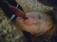 Cock addicted married tramp shows her love for oral as she blows dog in this beast sex movie