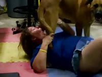 Filthy fresh-faced Asian wife tries blowing an animal for the first time in this bestiality video