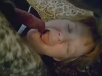 Cock sucking video features amateur MILF blowing a K9 in this homemade animal fetish video