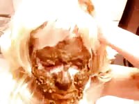Brilliant scat fetish footage featuring a never before seen housewife tasting warm poop