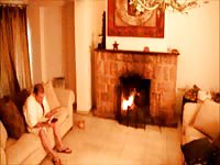 Mature dad messes around with his two dogs and lets them fuck him
