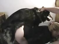 Lovely blonde gets horny and wants to get fucked both by her pet and stepbrother