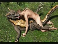 Animated gay man gets fucked by huge dragon dick