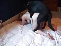Cute chubby zoophilia girl taking that dog knot on her hands and knees