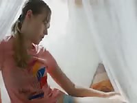 Sassy teenage newcomer satisfying her live streaming fans by exposing her wet shaved hole