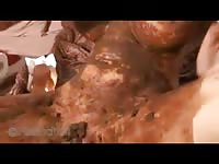 Awesome scat movie featuring a unknown college-aged whore masturbating with shit on cam