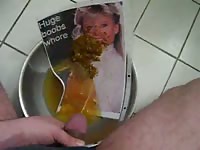 Man shits and pisses on hot girls magazine