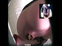 Sensational view as this bottomless whore takes a shit into a toilet in this homemade scat vid