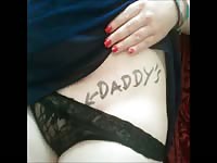 Cute girl talking dirty and begging for her daddy to fuck her