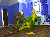 3d Dinosaur Footjob GayBeast Rip - Man Fucks Pet