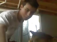 Brandon Snoggs The Dog And Cums GayBeast.com - boy Fucks Pet