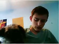 Cute Guy Lets Dog Lick Himself GayBeast.com - Bestiality Man