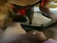 fucking my friend's wife while she sucks his cock