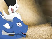 Furry animation. Horse penetration dragon
