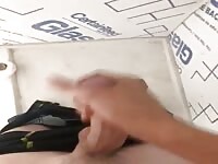 Masturbating and cumming on a construction site 