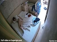 IPCAM &ndash; Slavic girl masturbates alone on her bed