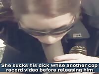Female cop using detained black guy for sexual pleasure 