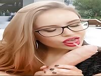 Glasses blowjob